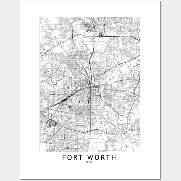 Fort Worth Map Wall Art by multipliCITY